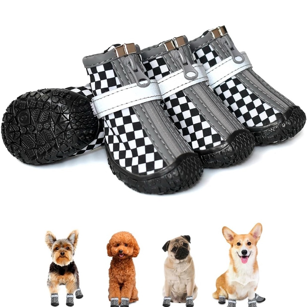 BNWT Dog Shoes for Small Dogs AntiSlip Boots with Reflective Strip winter size2